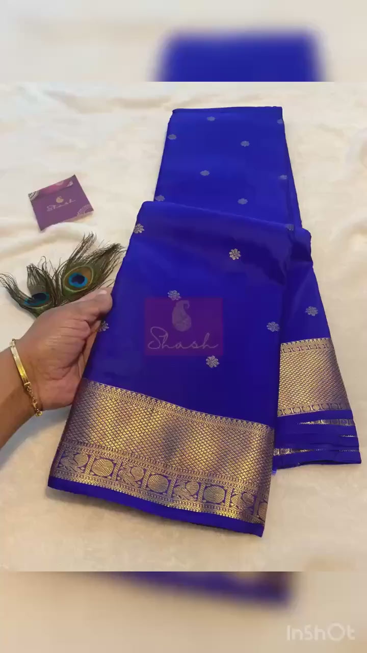 Royal Blue Semi-Kanchipuram Silk Saree