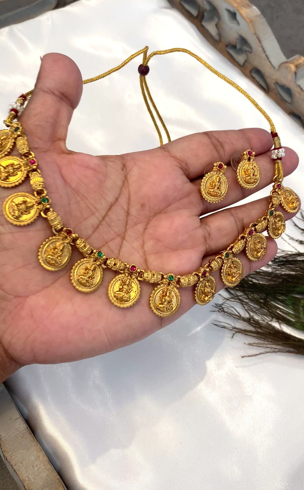 Temple Jewellery Necklace Set | Traditional South Indian Lakshmi Necklace