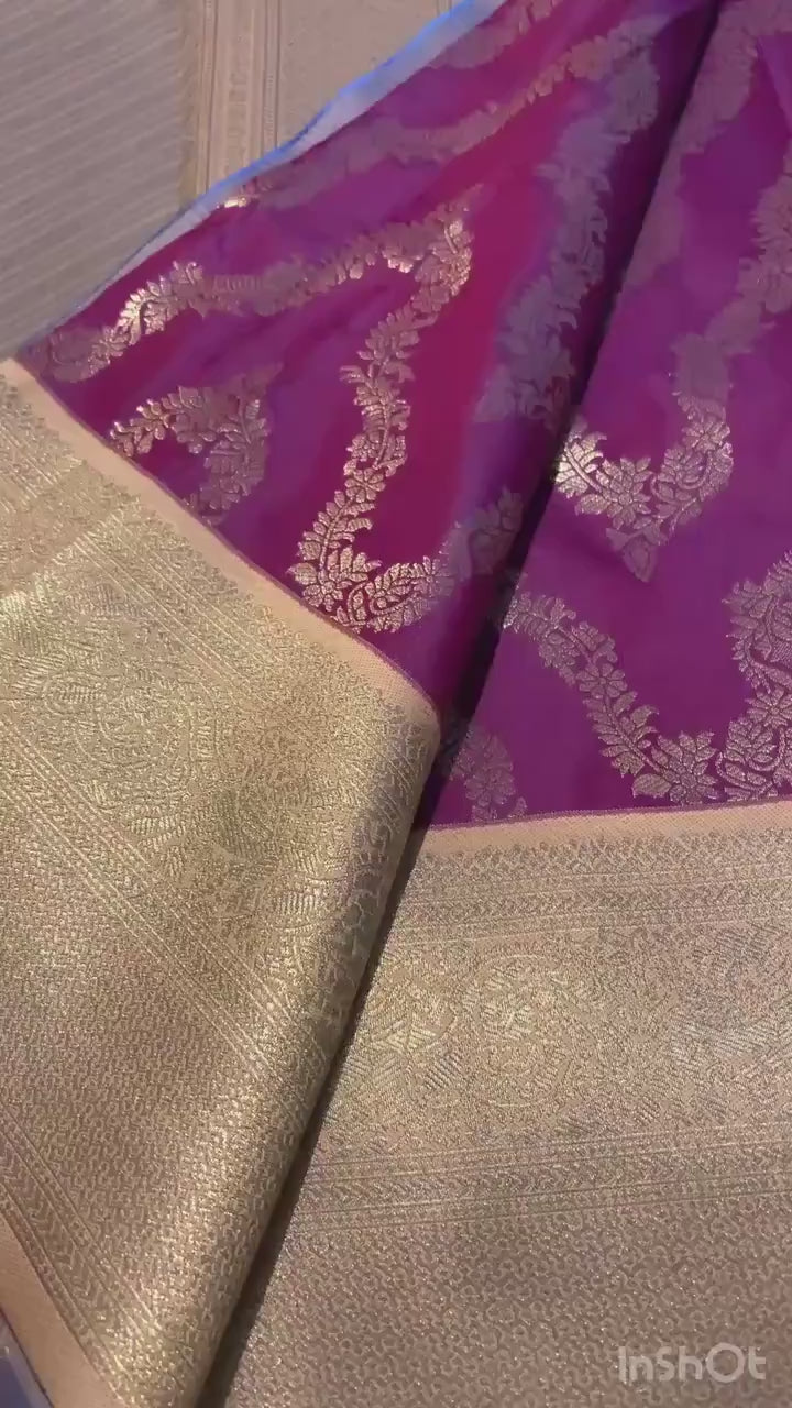 Beautiful Wine Semi-Kanchipuram Soft Silk Saree